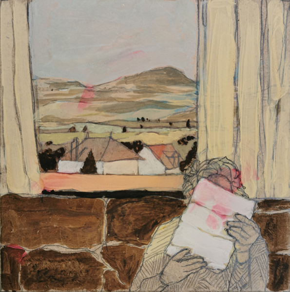 la lettre - 13x13 - tempera